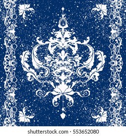 Vector illustration. Damask seamless floral pattern.