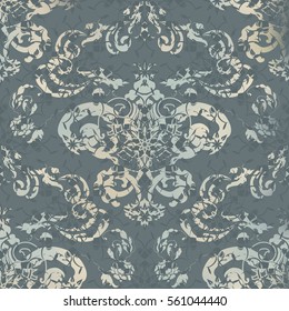 Vector illustration. Damask seamless floral pattern.