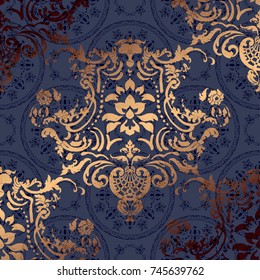  Vector illustration. Damask seamless floral pattern. luxury texture for wallpapers.