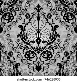 Vector illustration. Damask seamless floral pattern. luxury texture for wallpapers