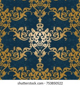 Vector illustration. Damask seamless floral pattern. luxury texture for wallpapers