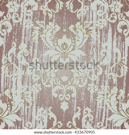 Vector illustration. Damask seamless floral pattern.