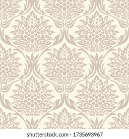 Ilustración vectorial. Patrón de flores sin costura de Damask