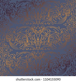 Vector illustration. Damask seamless flowers pattern. Baroque Classicism.
