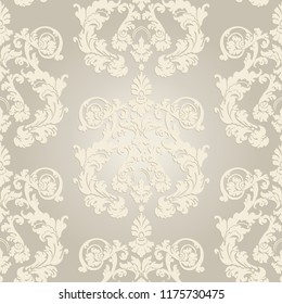 Vector illustration. Damask seamless flowers pattern. Baroque Classicism.