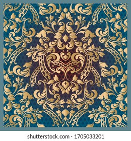 Vector illustration. Damask seamless flowers quality pattern. Baroque Classicism. 