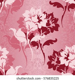 Vector illustration. Damask seamless flowers pattern.