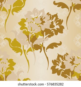 Vector illustration. Damask seamless flowers pattern.