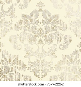 Vector illustration. Damask seamless flowers pattern. Baroque Classicism.