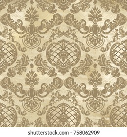 Vector illustration. Damask seamless flowers pattern. Baroque Classicism.