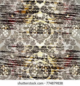 Vector illustration. Damask seamless flowers pattern.
