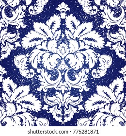 Vector illustration. Damask seamless flowers pattern. Baroque Classicism. 