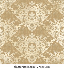 Vector illustration. Damask seamless flowers pattern. Baroque Classicism. 