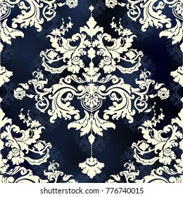 Vector illustration. Damask seamless flowers pattern. Baroque Classicism.