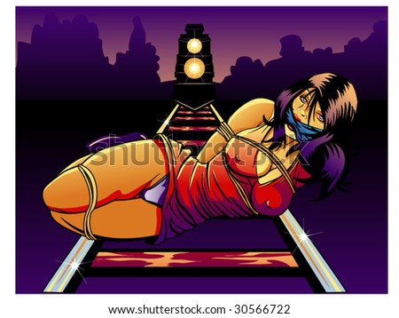 vector illustration of a damsel in distress.