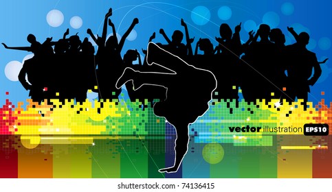 Vector illustration of dance background