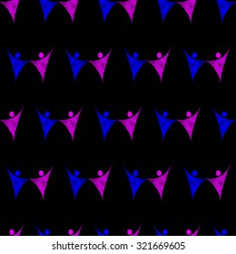 Vector illustration of dance seamless pattern background.