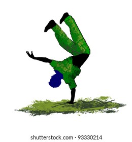 vector illustration of  dancer upwards leg