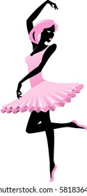vector illustration of dancing ballerina