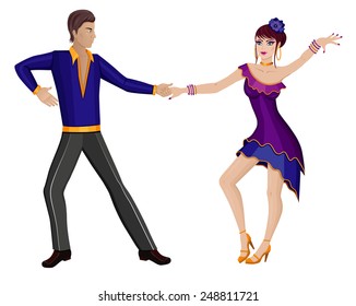 Vector illustration of a dancing couple