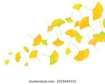 Vector illustration of dancing ginkgo biloba