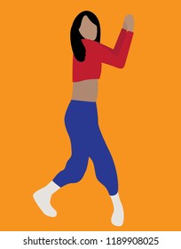 Vector illustration of dancing girl