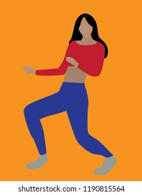 Vector illustration of dancing girl