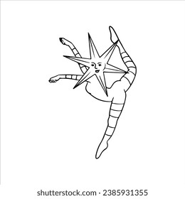 vector illustration of dancing girl