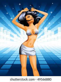 vector illustration of dancing girl
