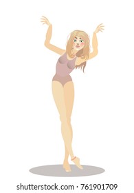 vector illustration of dancing girl on white background