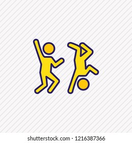 Vector illustration of dancing icon colored line. Beautiful entertainment element also can be used as dancer icon element.