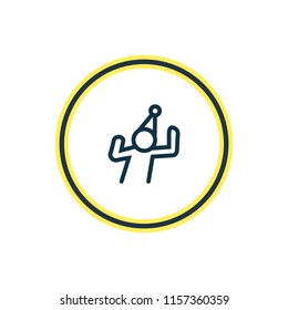 Vector illustration of dancing man icon line. Beautiful party element also can be used as dancer icon element.