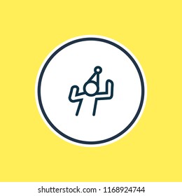 Vector illustration of dancing man icon line. Beautiful celebration element also can be used as dancer icon element.