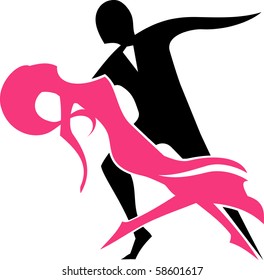 vector illustration of a dancing pair