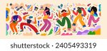 Vector illustration with dancing people. Design for Brazil Carnival. Beautiful holiday vector illustration with dancing people. 