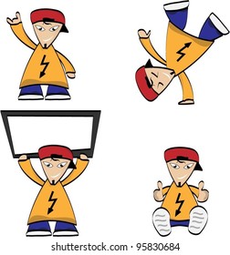 vector illustration dancing rapper