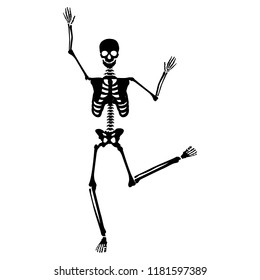 Vector illustration dancing skeleton for Halloween. Autumn holidays