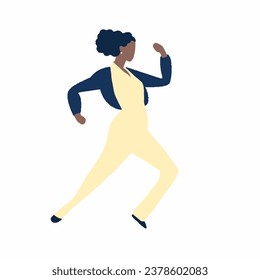 vector illustration. Dancing Stylish woman. isolated cartoon outline characters on white background. 
