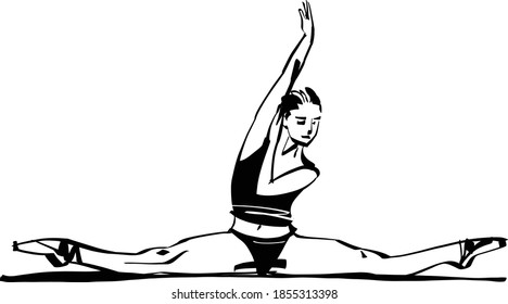 the vector illustration of the dancing woman