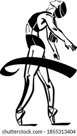 the vector illustration of the dancing woman