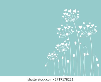 Ilustración vectorial de semillas de diente de león soplando en el viento. Icono de semilla de diente de león.  Ilustración vectorial