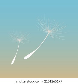 Vektorgrafik der Löwenzeit. Weiße, wunderschöne Lüster, die im Wind weht. Der Wind bläst einen Kronleuchter einzeln auf bearbeitbarem Hintergrund auf.