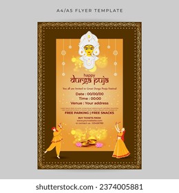 Vector illustration of Dandiya Night Invitation social media feed template written hindi text means dandiya graba nights