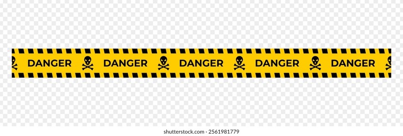 Vector illustration of Danger police tape isolated on transparent background