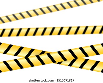 Vector illustration. Danger tapes isolated on white background