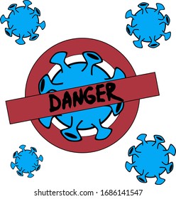 Vector illustration of the danger of a virus icon