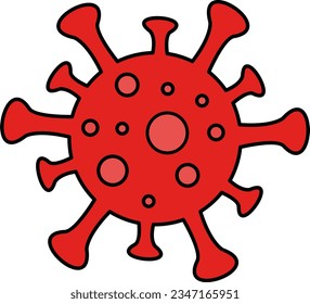 ilustración vectorial del virus rojo peligroso