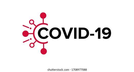 Vector illustration of a dangerous virus - Coronavirus (Covid-19). Lettering concept for typography. Pandemic, global danger and quarantine. Logo design. Save your life from the virus.
