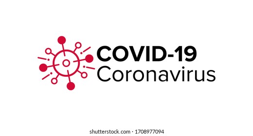 Vector illustration of a dangerous virus - Coronavirus (Covid-19). Lettering concept for typography. Pandemic, global danger and quarantine. Logo design. Save your life from the virus.