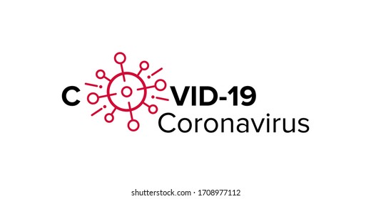Vector illustration of a dangerous virus - Coronavirus (Covid-19). Lettering concept for typography. Pandemic, global danger and quarantine. Logo design. Save your life from the virus.